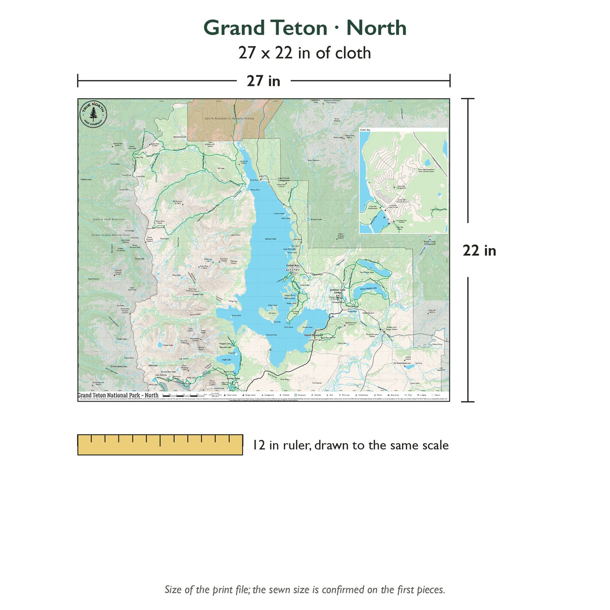 North sheet is 27 x 22 in; shown beside a 12 inch ruler