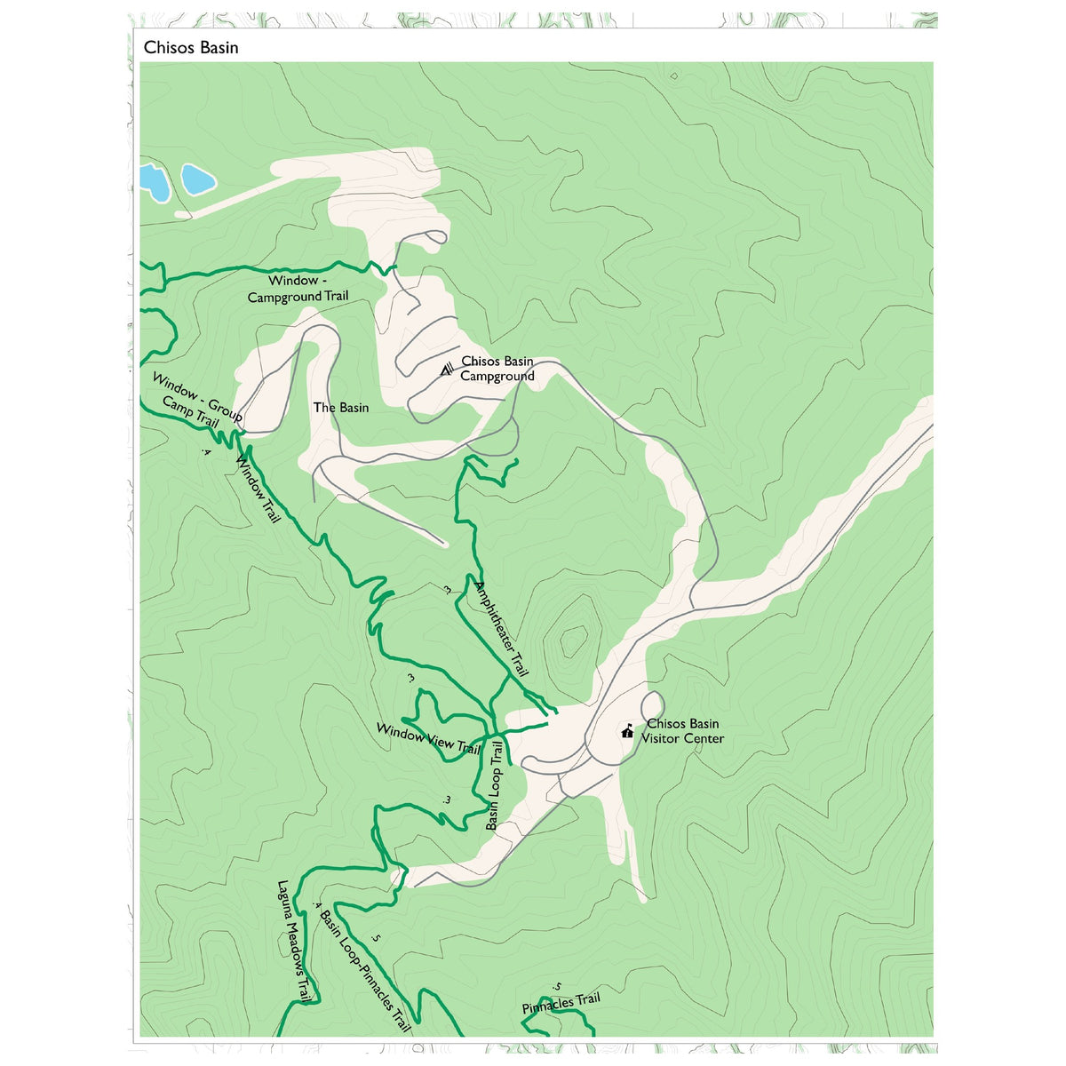 The Chisos Basin detail inset on the Southeast sheet, about 1:7,235