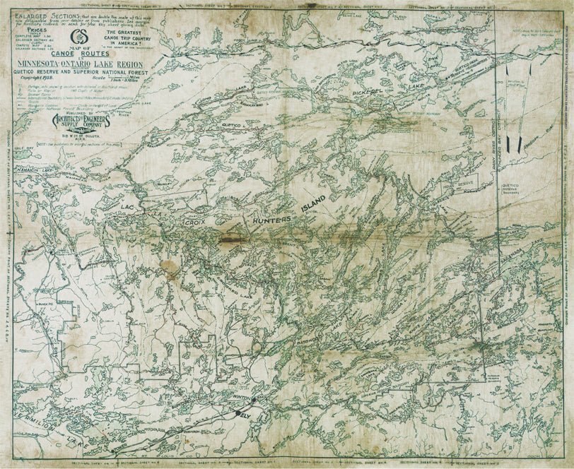 Greggar's Map - 1928 Canoe Country - True North Map Co