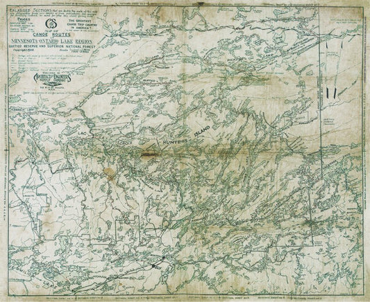 Greggar's Map - 1928 Canoe Country - True North Map Co