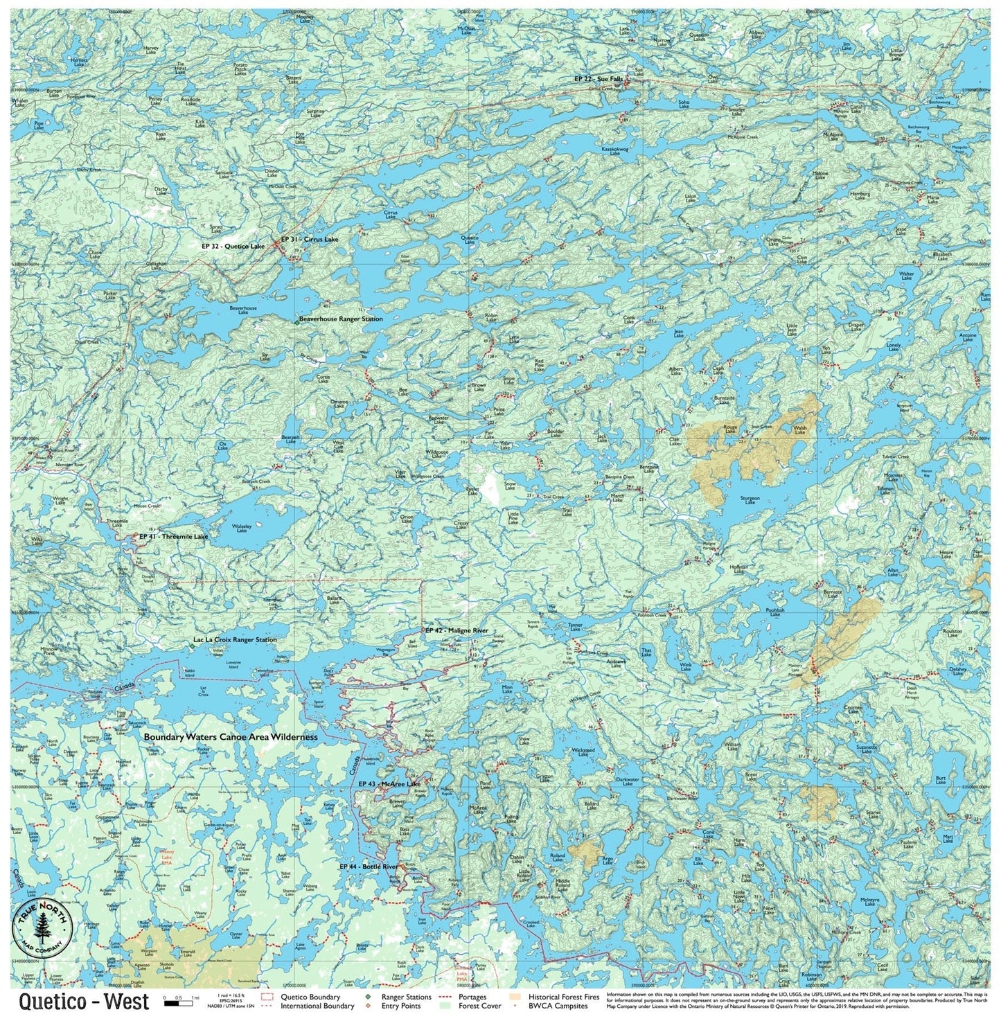 Quetico Complete Canoe Map Set - True North Map Co