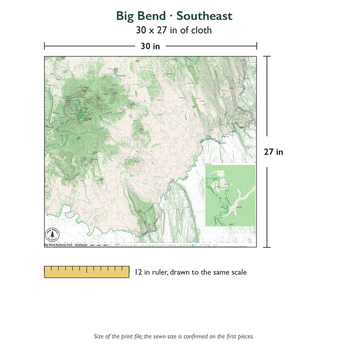 Southeast sheet is 30 x 27 in; shown beside a 12 inch ruler