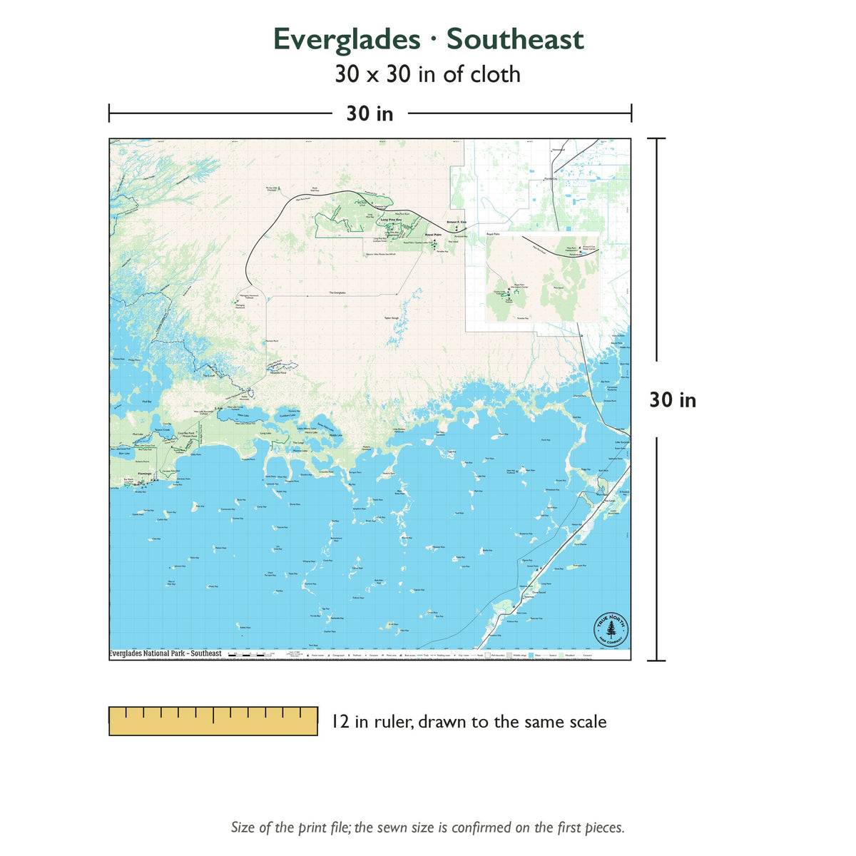 Southeast sheet is 30 x 30 in; shown beside a 12 inch ruler