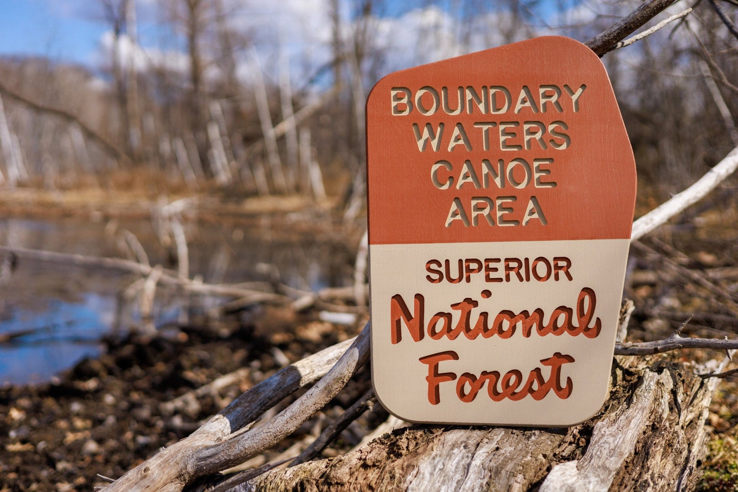 Boundary Waters Canoe Area (BWCA) - Superior National Forest Replica Sign - True North Map Co