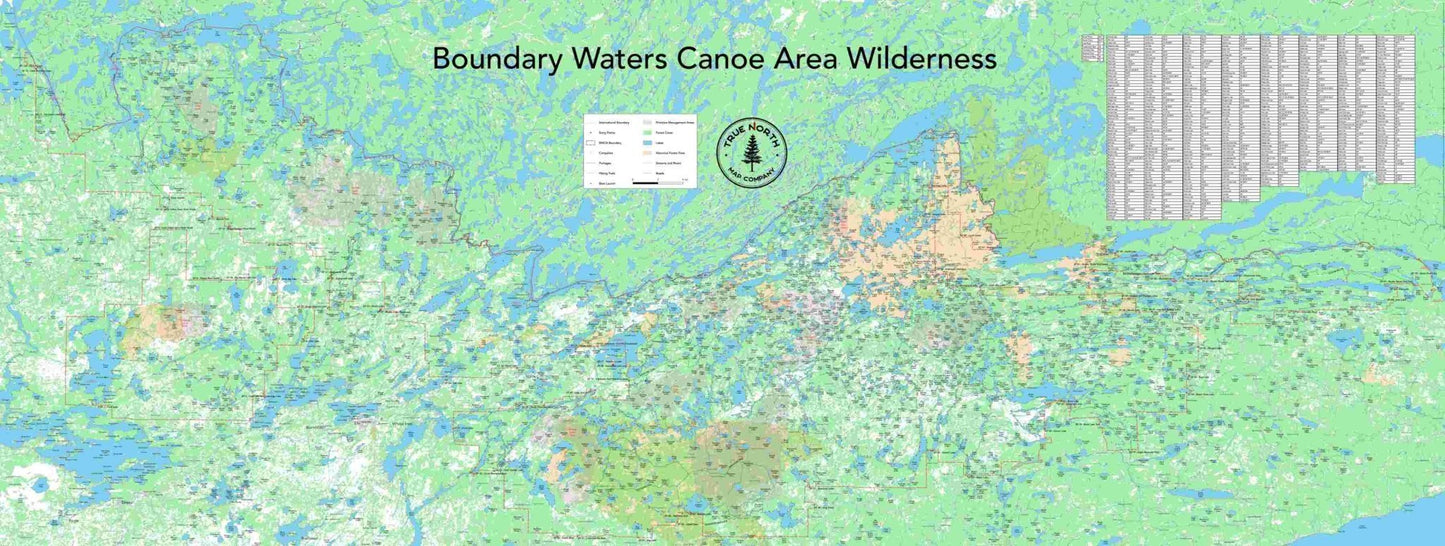 BWCA Wall Map - True North Map Co