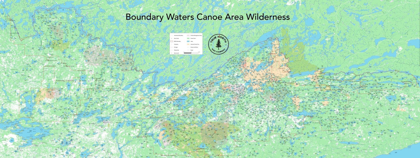 BWCA Wall Map - True North Map Co