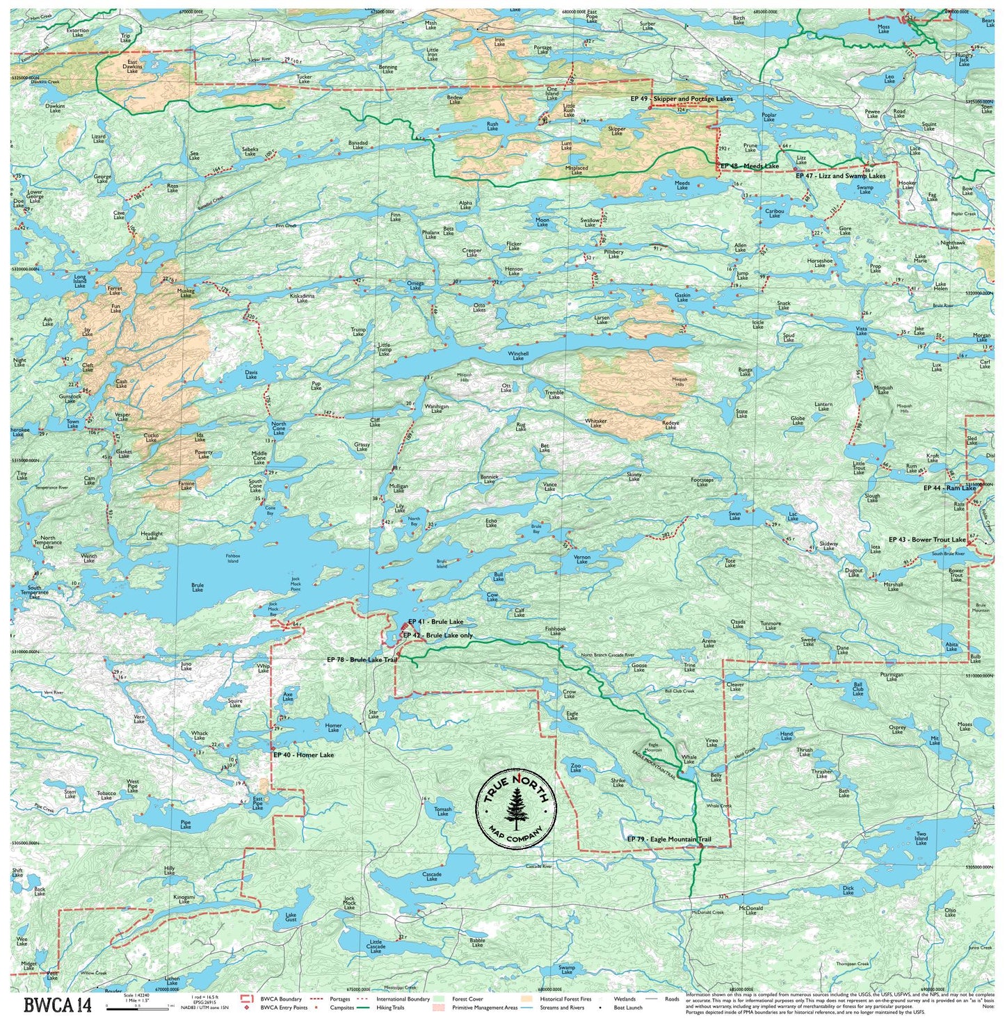 Complete BWCA Map Set (1 - 17) - True North Map Co