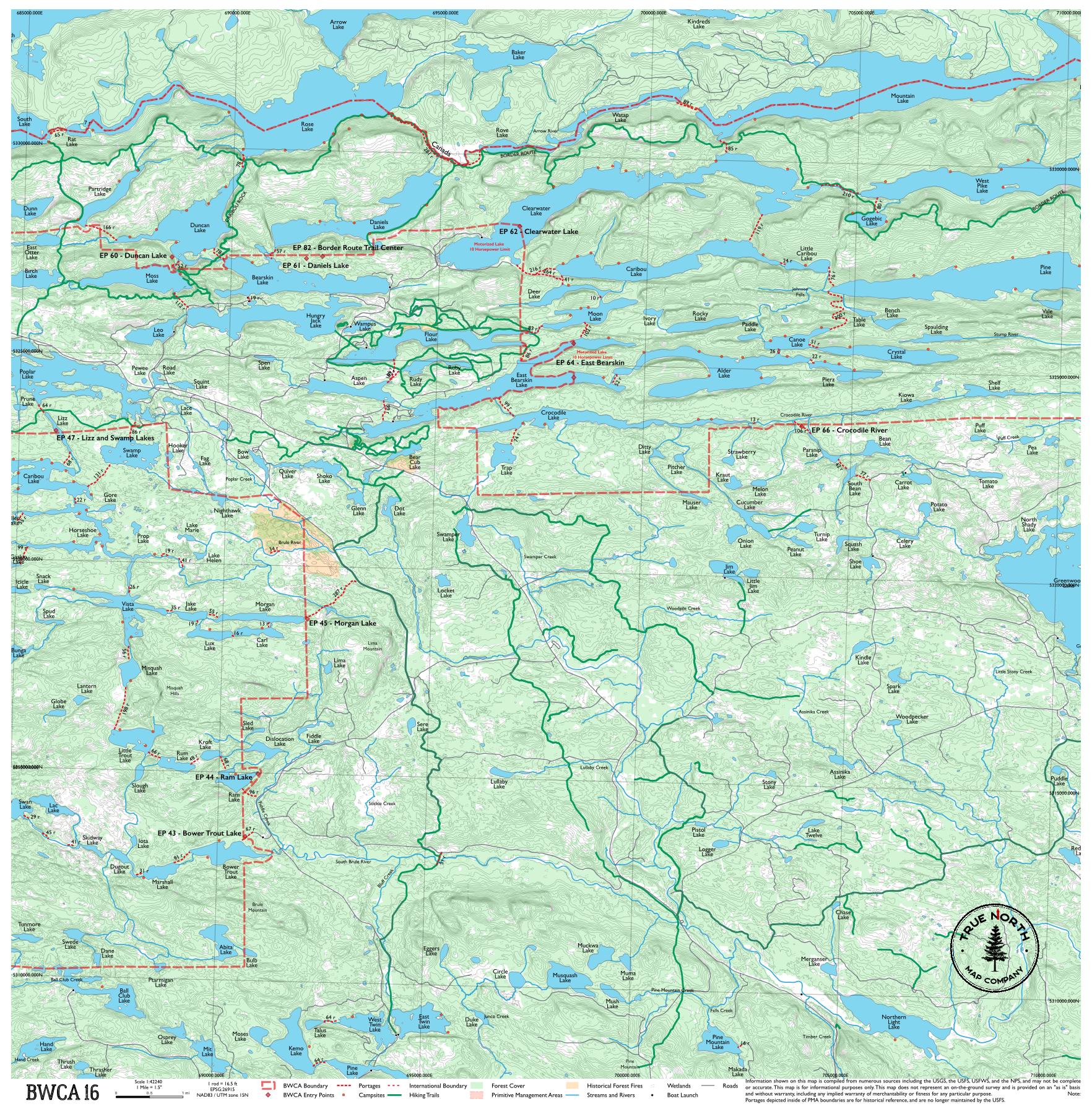 Complete BWCA Map Set (1 - 17) - True North Map Co