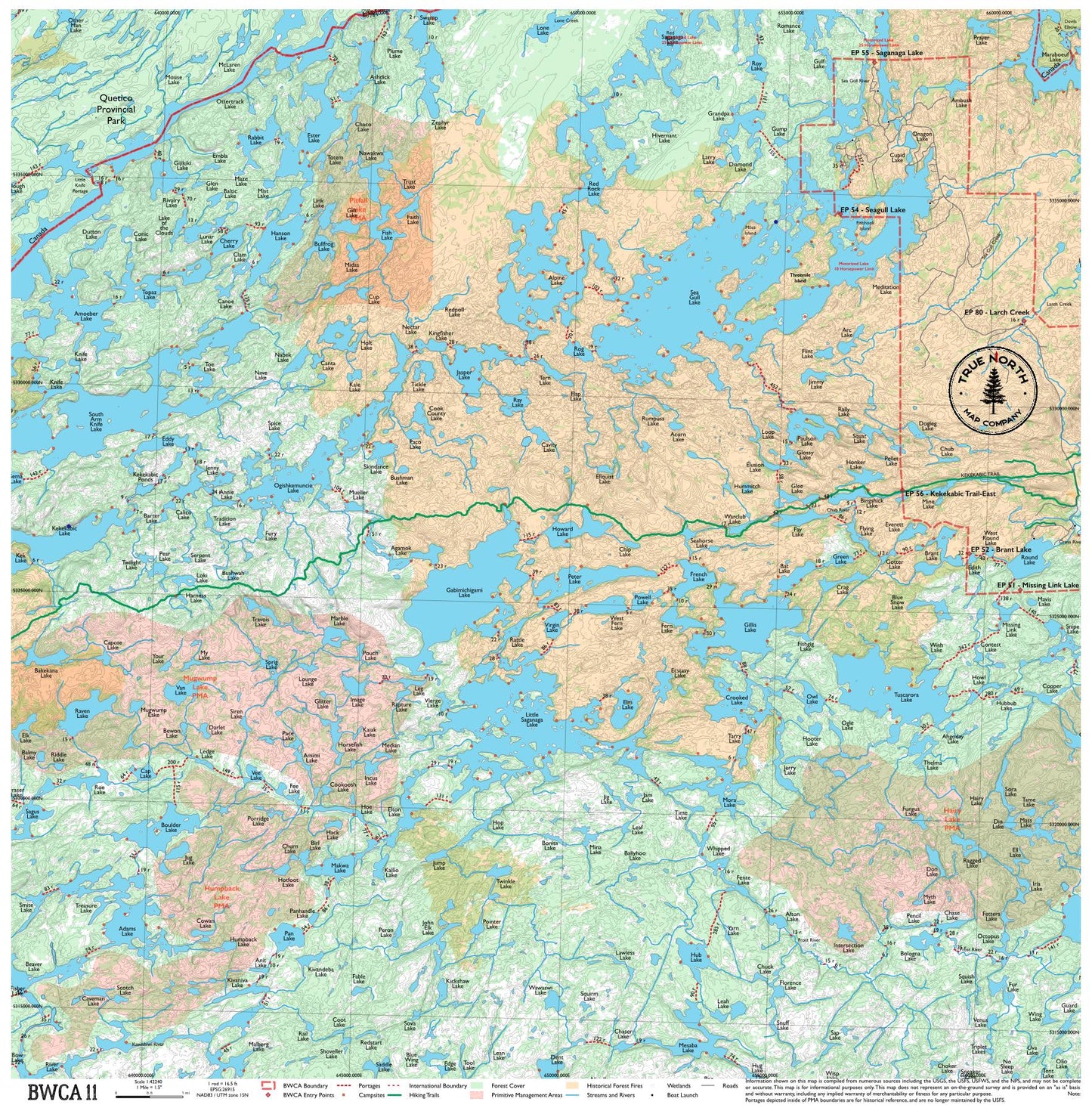 Complete BWCA Map Set (1 - 17) - True North Map Co