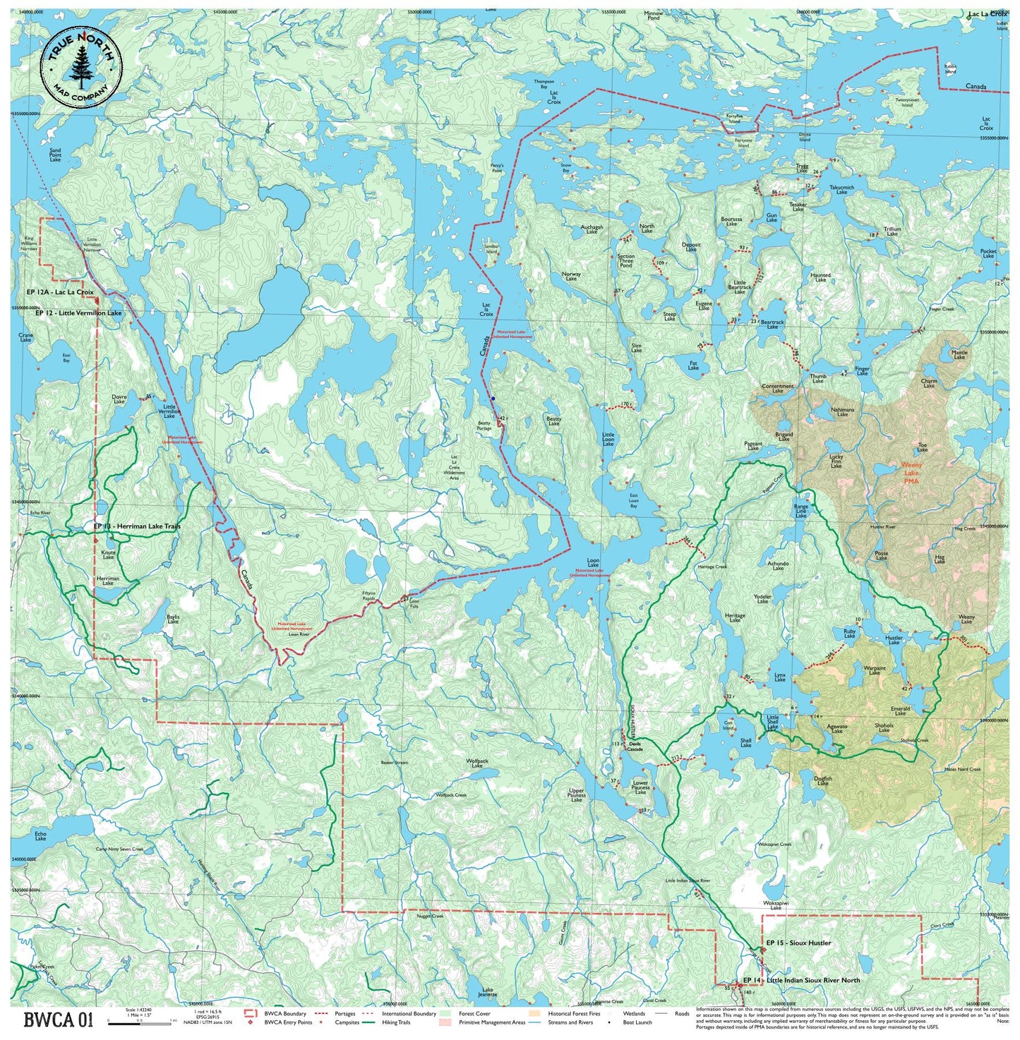 Complete BWCA Map Set (1 - 17) - True North Map Co