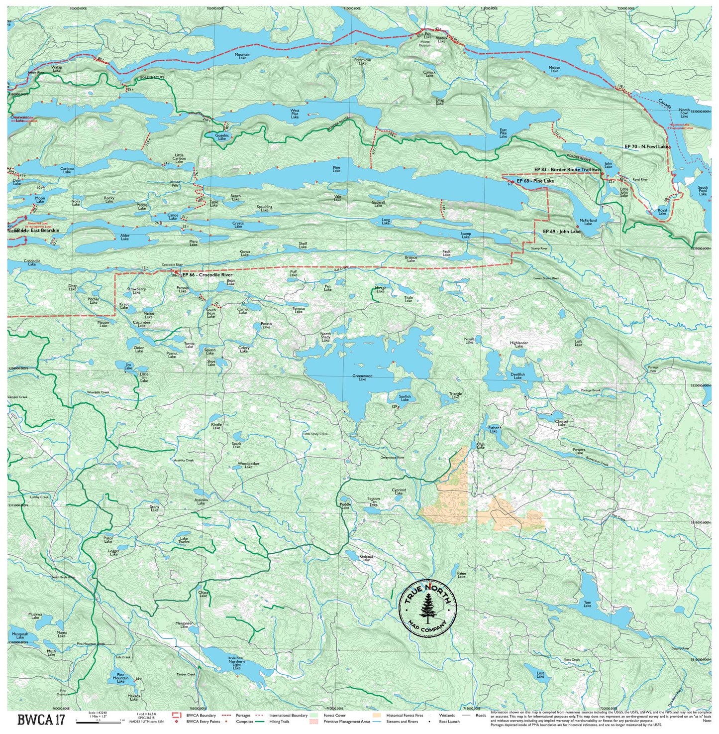 Complete BWCA Map Set (1 - 17) - True North Map Co