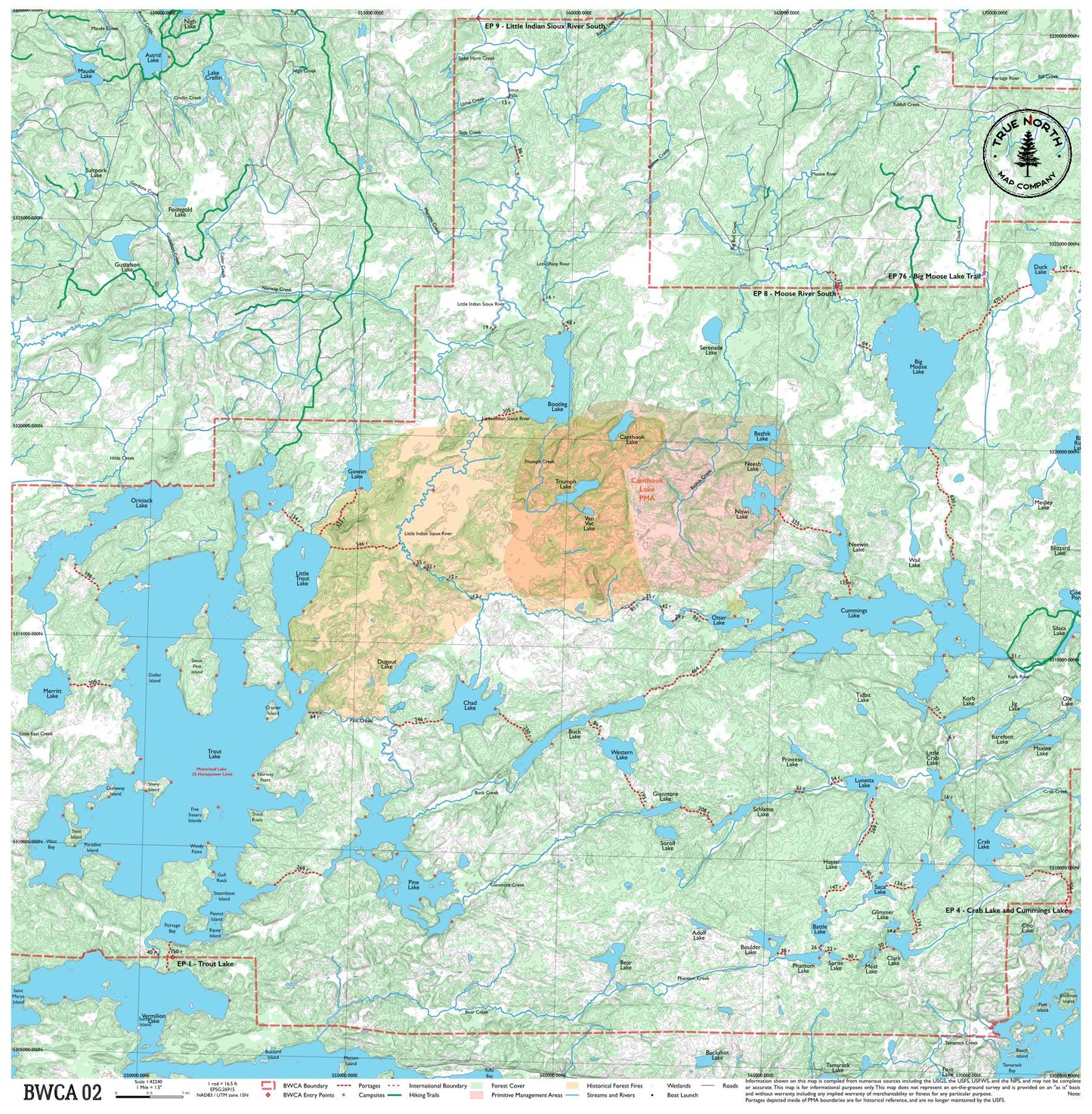 Complete BWCA Map Set (1 - 17) - True North Map Co