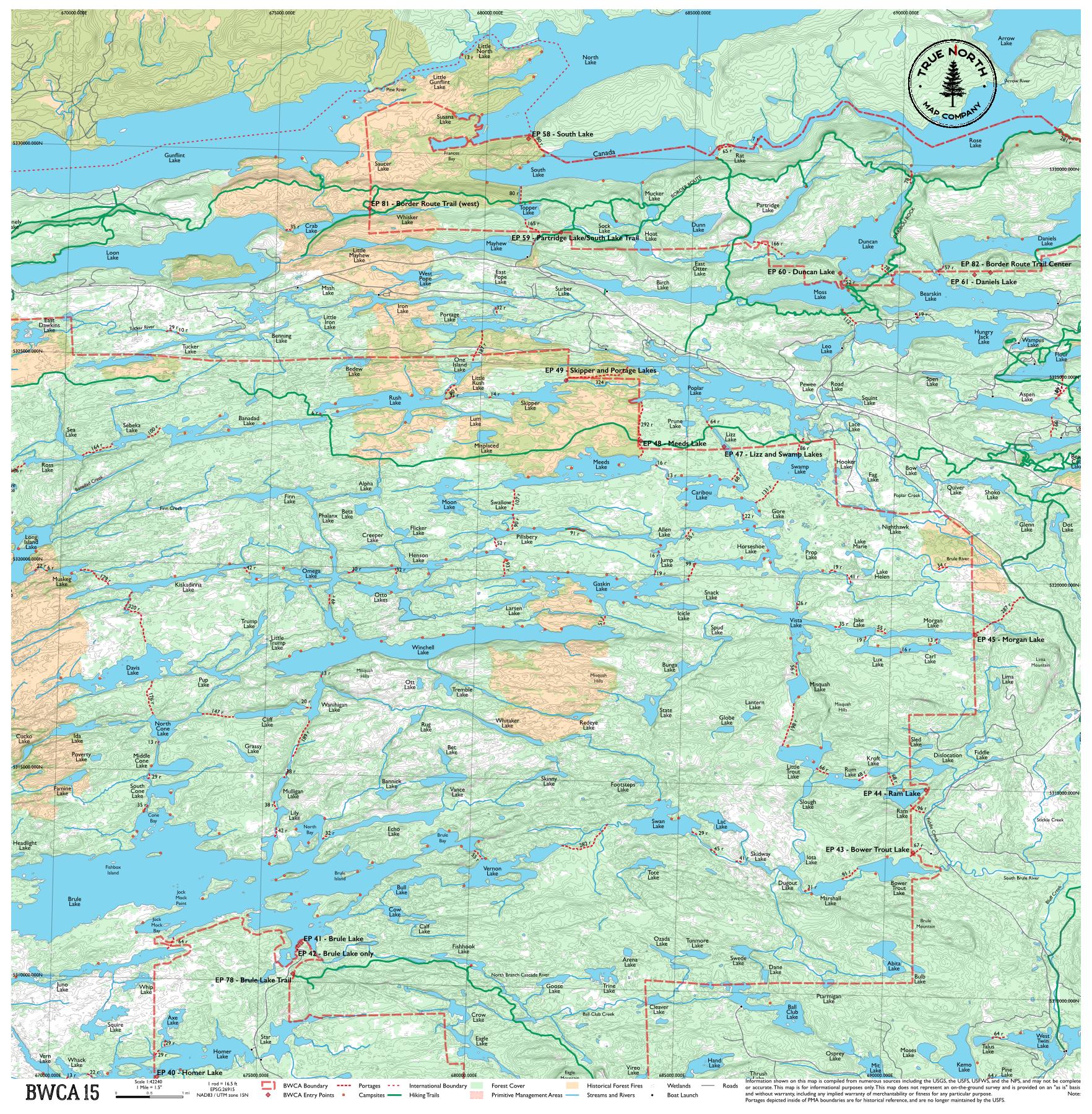 Complete BWCA Map Set (1 - 17) - True North Map Co