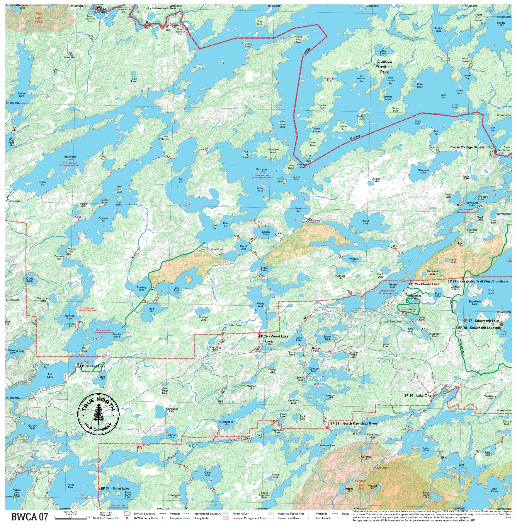 Complete BWCA Map Set (1 - 17) - True North Map Co