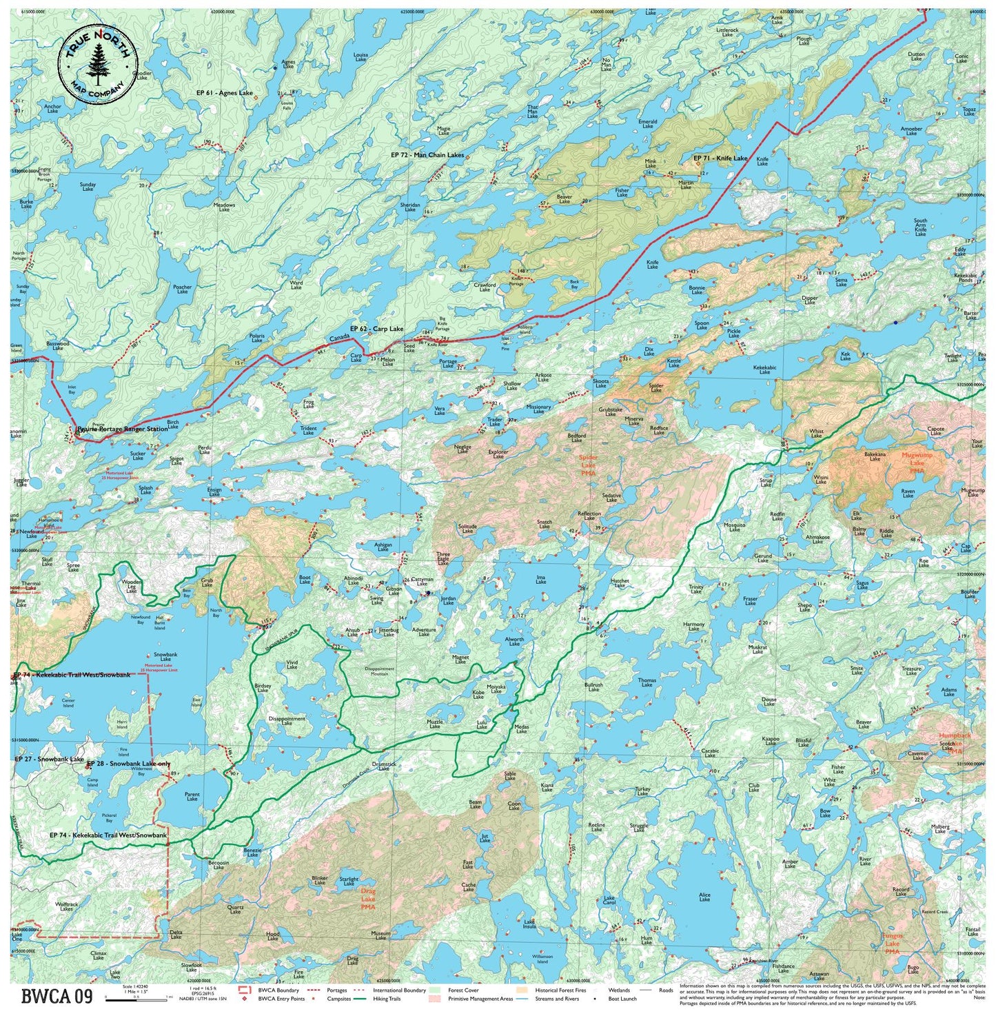 Complete BWCA Map Set (1 - 17) - True North Map Co