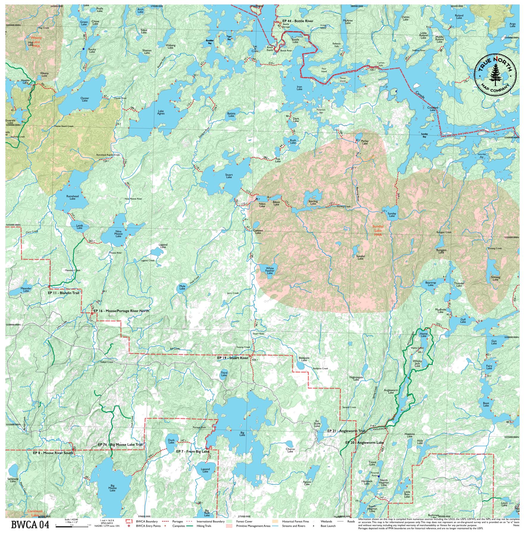 Complete BWCA Map Set (1 - 17) - True North Map Co