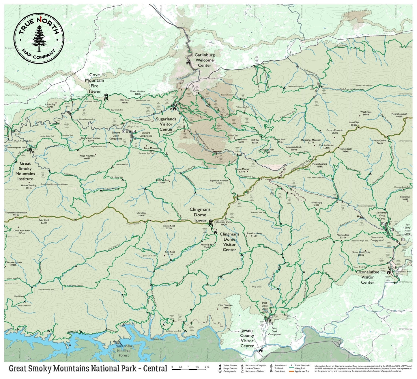 Great Smoky Mountains National Park - True North Map Co