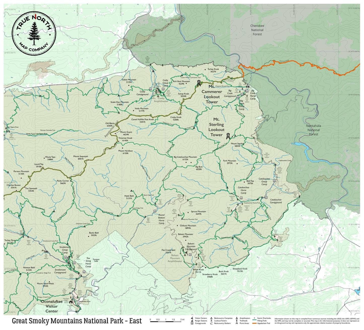 Great Smoky Mountains National Park - True North Map Co