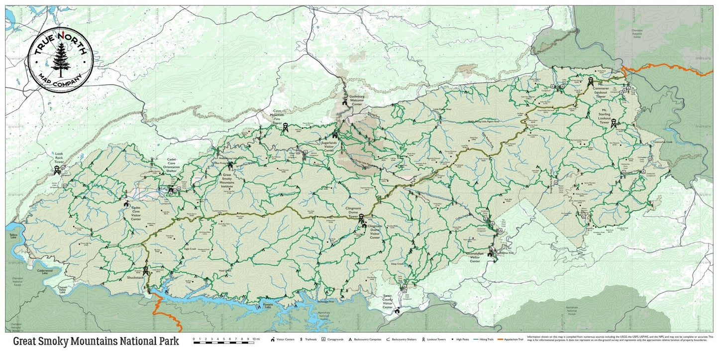 Great Smoky Mountains National Park - True North Map Co