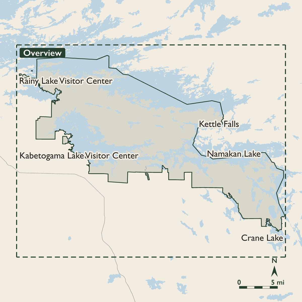 Voyageurs coverage key: one sheet covers the whole park, from Rainy Lake and Kabetogama Lake to Kettle Falls, Namakan Lake and Crane Lake.