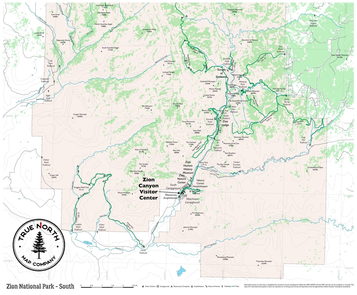 Zion National Park - True North Map Co