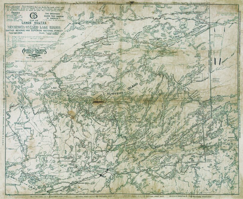 Greggar's Map - 1928 Canoe Country True North Map Co
